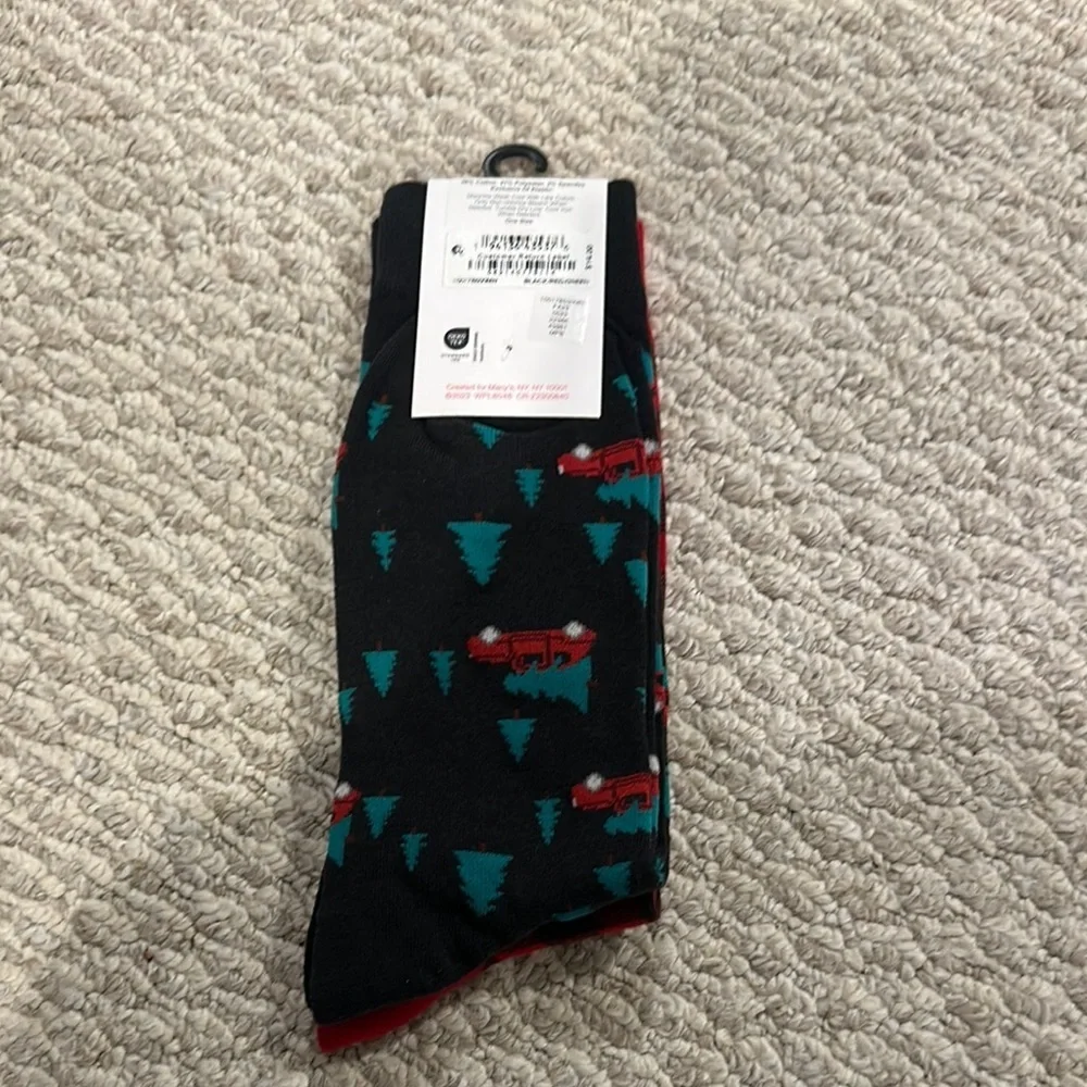 Club Room Men's Red and Black Crew Socks